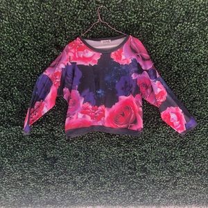 Galactic Floral cropped sweatshirt